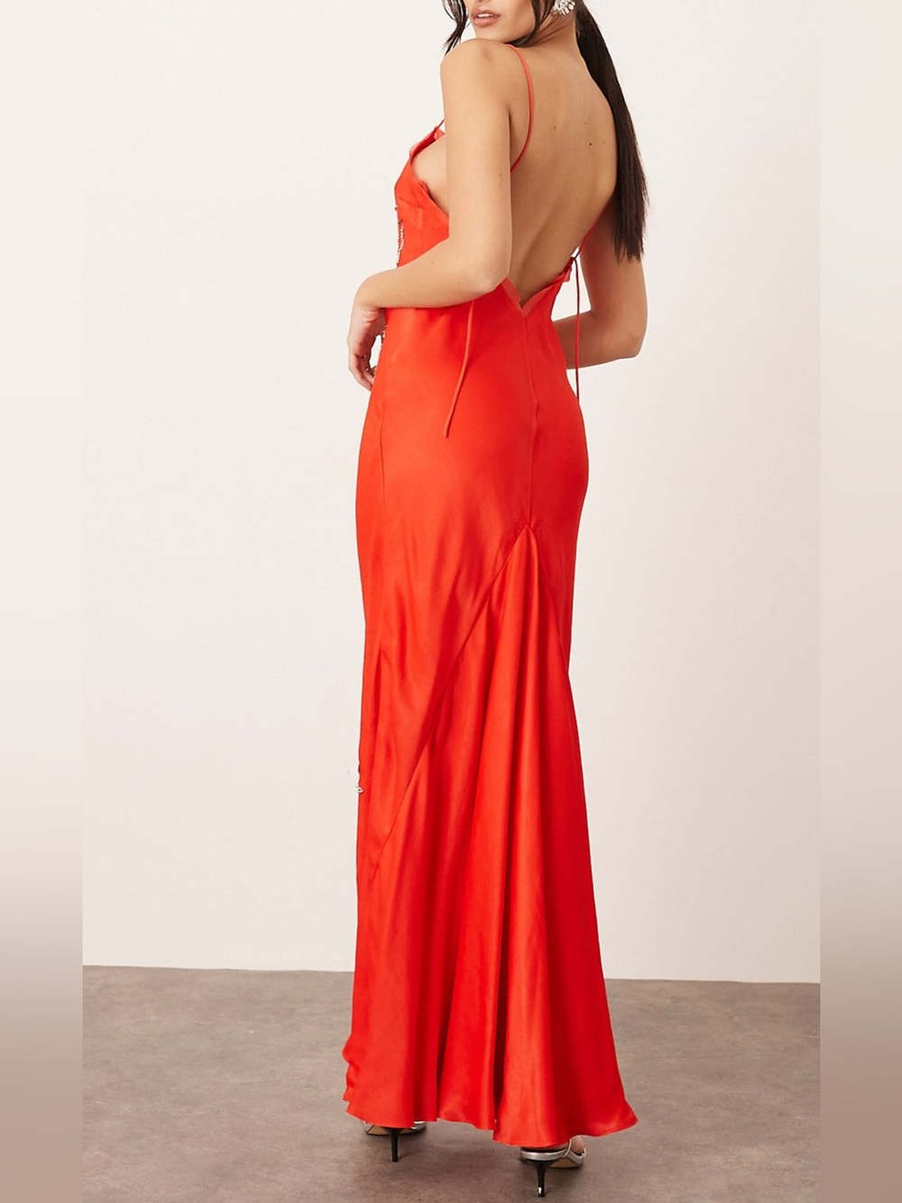 ASOS ARRANGE floral embellished cami maxi dress with low back - Picture 4 of 15